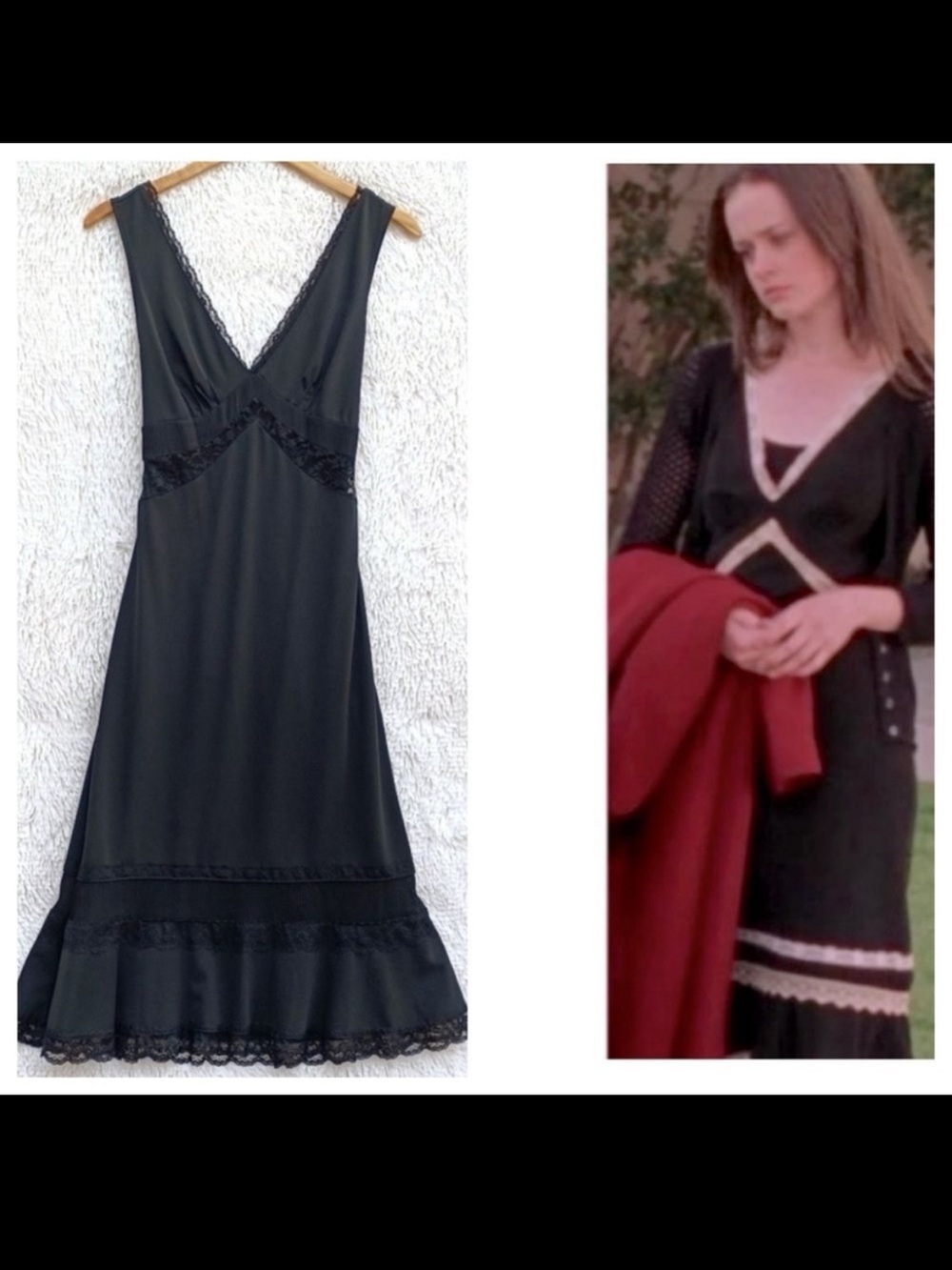 ASO Rory Gilmore Girls ALT colorway all Black Lace Midi Dress Size S fall event